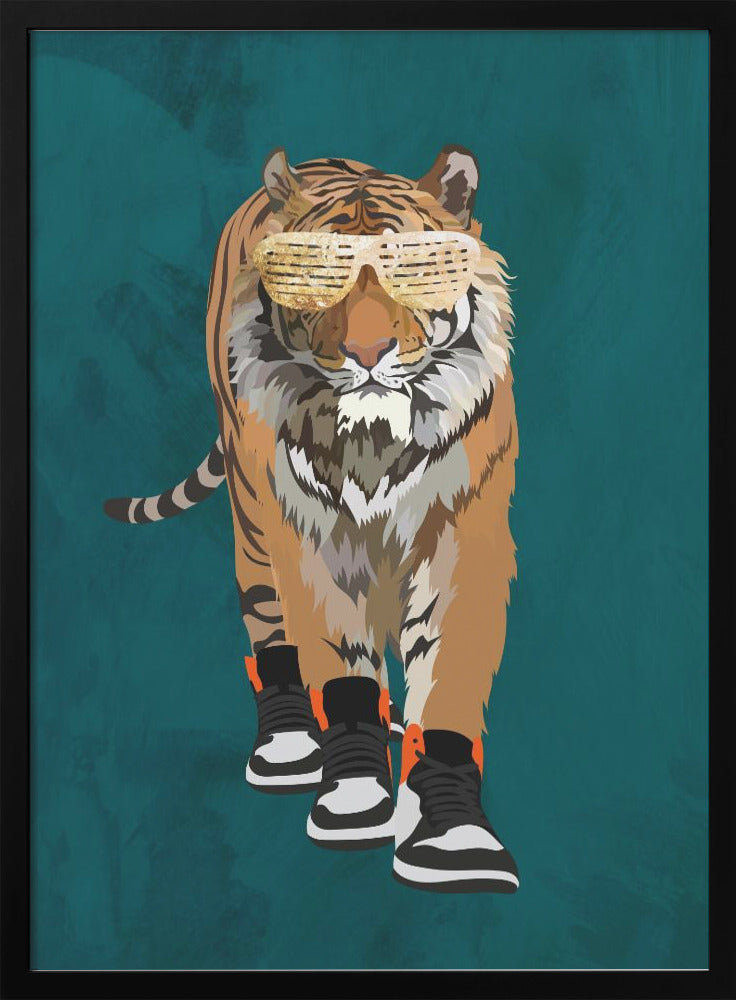 Tiger prowling in high top sneakers - plakatstore