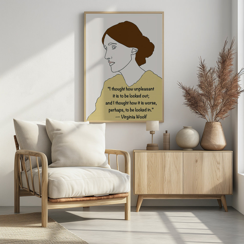 Virginia Woolf Art Yellow - plakatstore