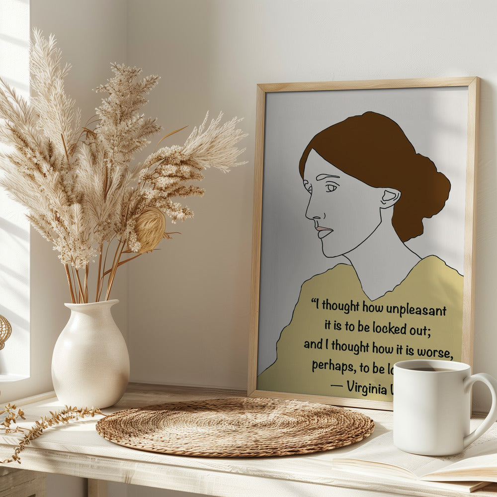 Virginia Woolf Art Yellow - plakatstore