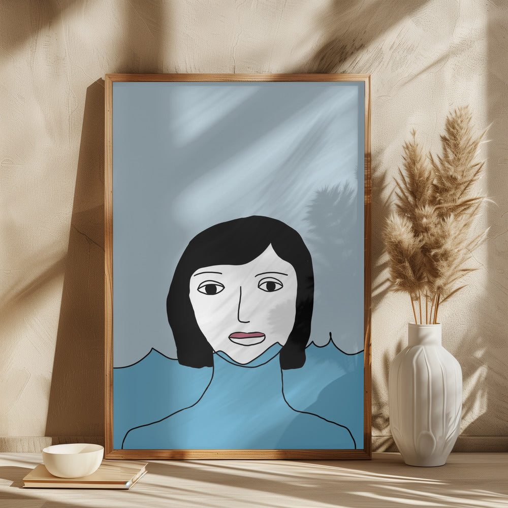 Woman Portrait Blue - plakatstore