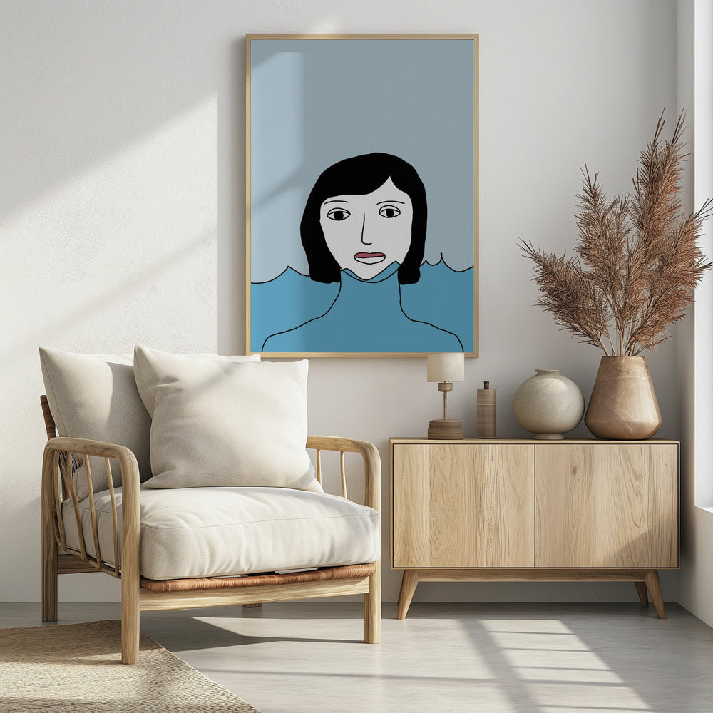 Woman Portrait Blue - plakatstore