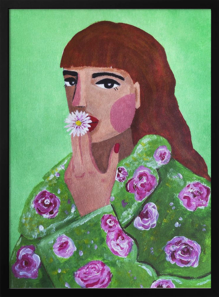 Woman Smoking a Flower