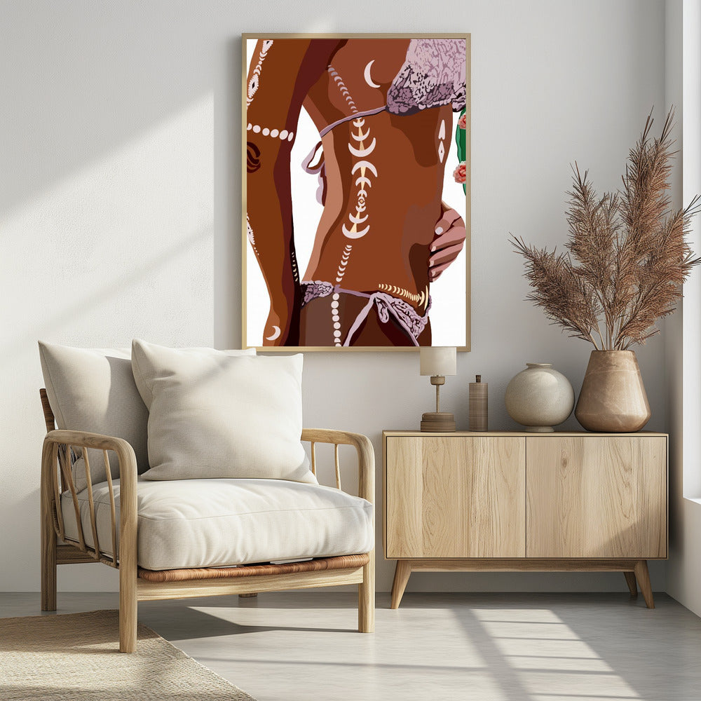 Woman With Tribal Tattoos - plakatstore