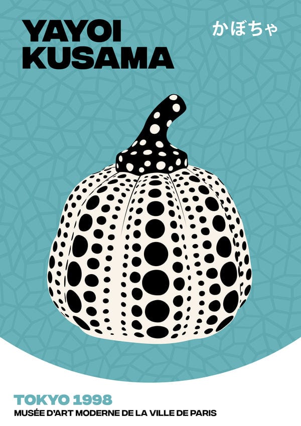 Yayoi Kusama Teal Infinity Pumpkin