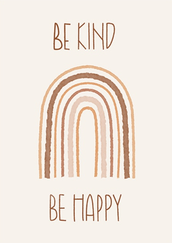 Be Kind Be Happy Plakat - plakatstore.dk