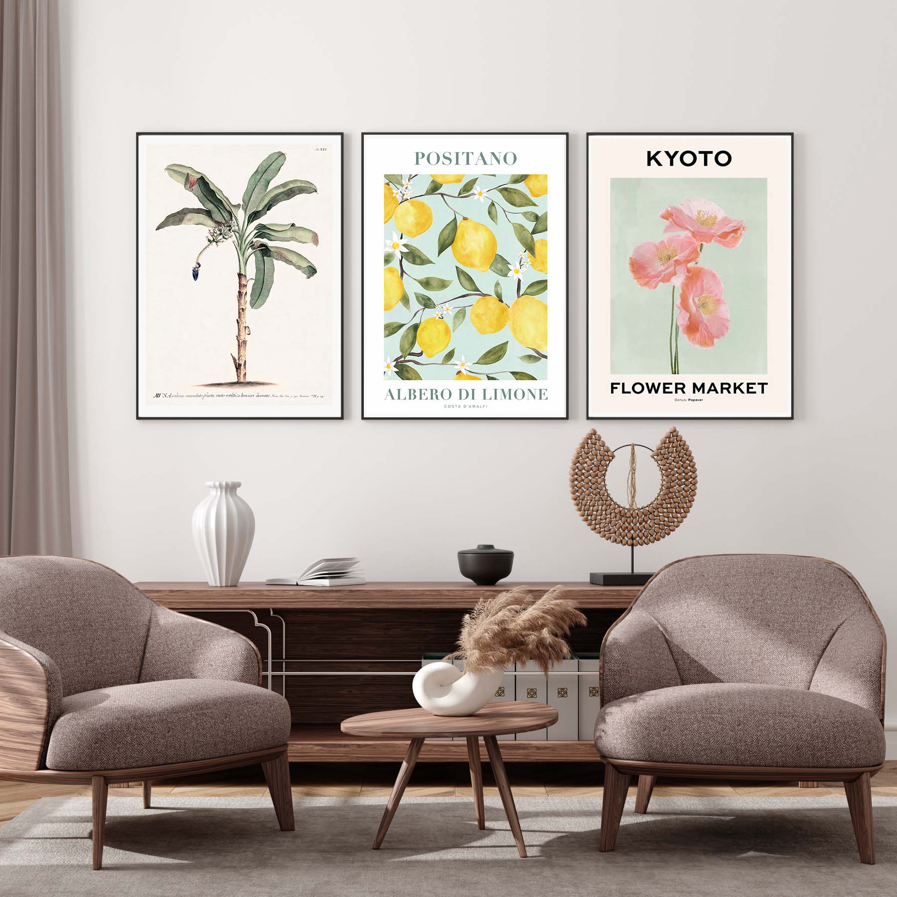 Flower And Palms Billedvæg - plakatstore