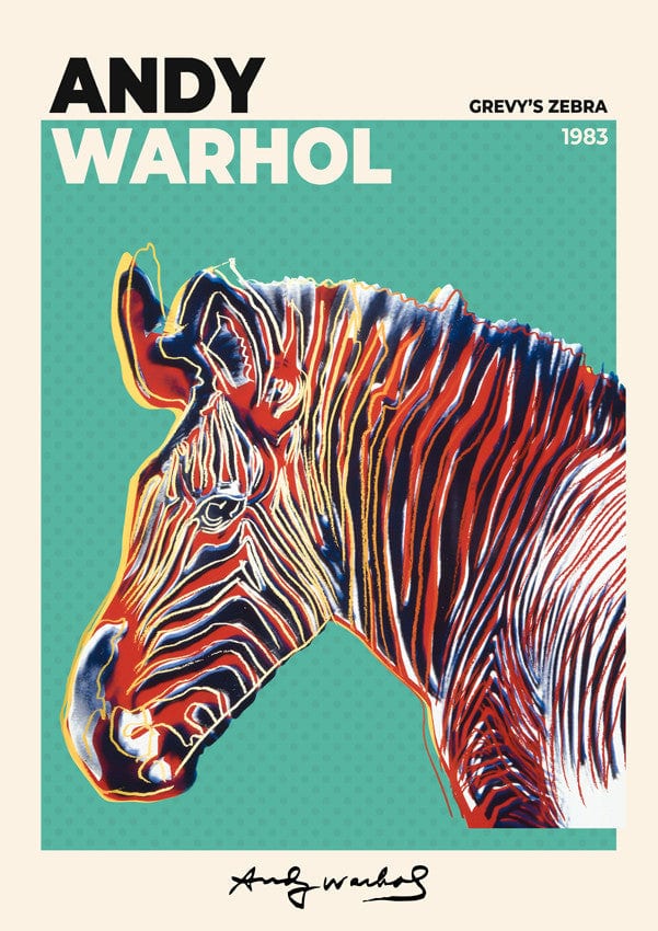 Andy Warhol Grevy's Zebra Plakat - plakatstore