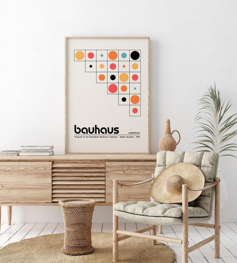 Bauhaus Circles in Squares Plakat - plakatstore