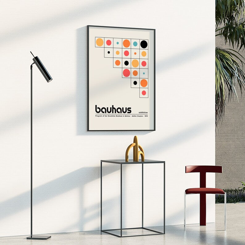 Bauhaus Circles in Squares Plakat - plakatstore