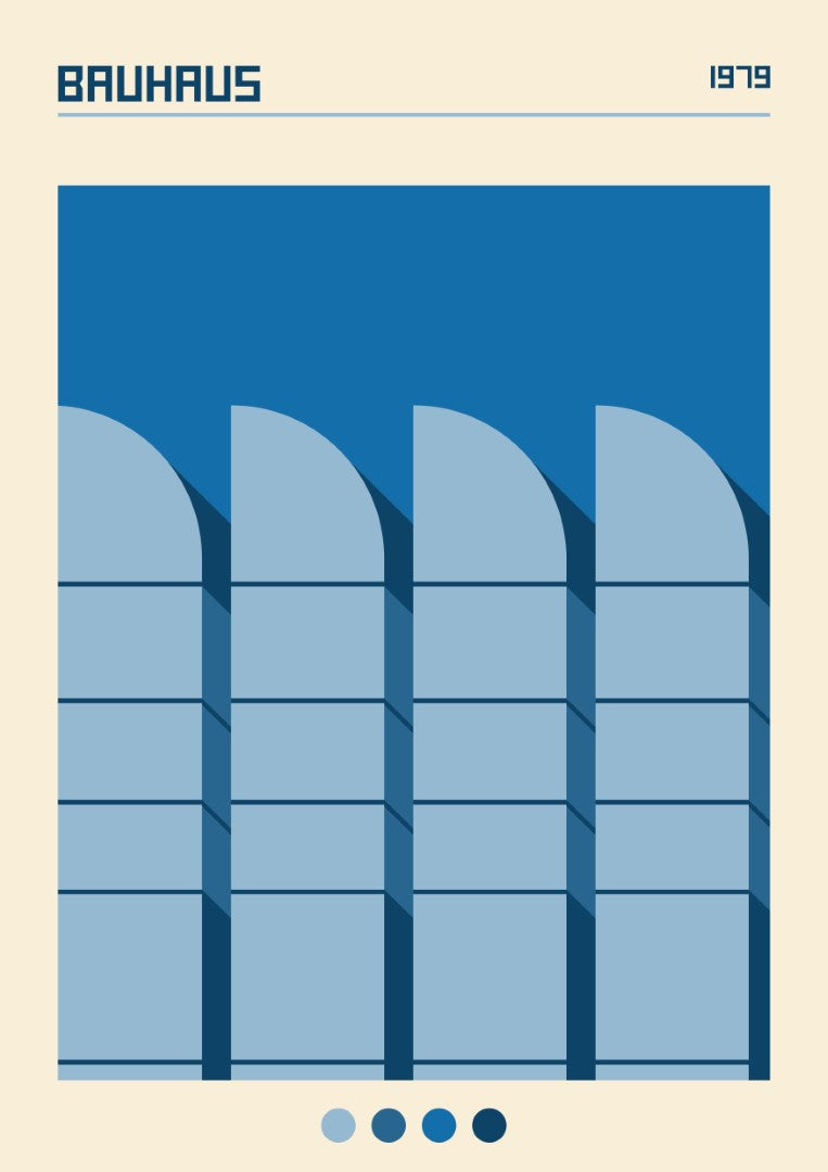 Bauhaus Dark Blue Plakat
