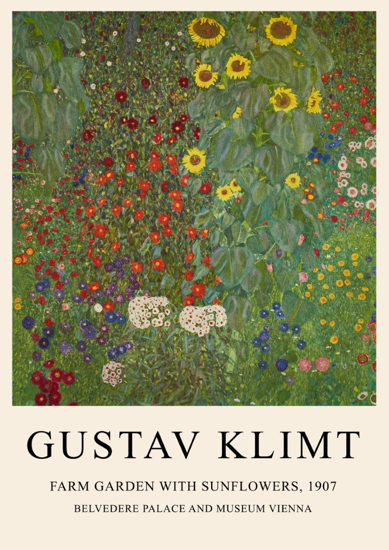 Gustav Klimt Farm Garden Sunflowers Plakat