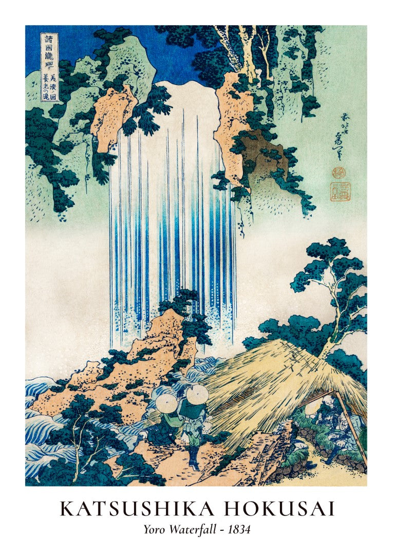 Katsushika Hokusai Yoro Waterfall Plakat