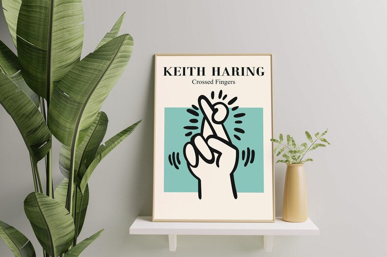 Keith Haring Crossed Fingers Plakat 3