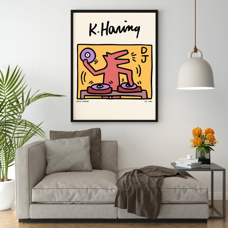 Keith Haring DJ Dog Plakat - plakatstore