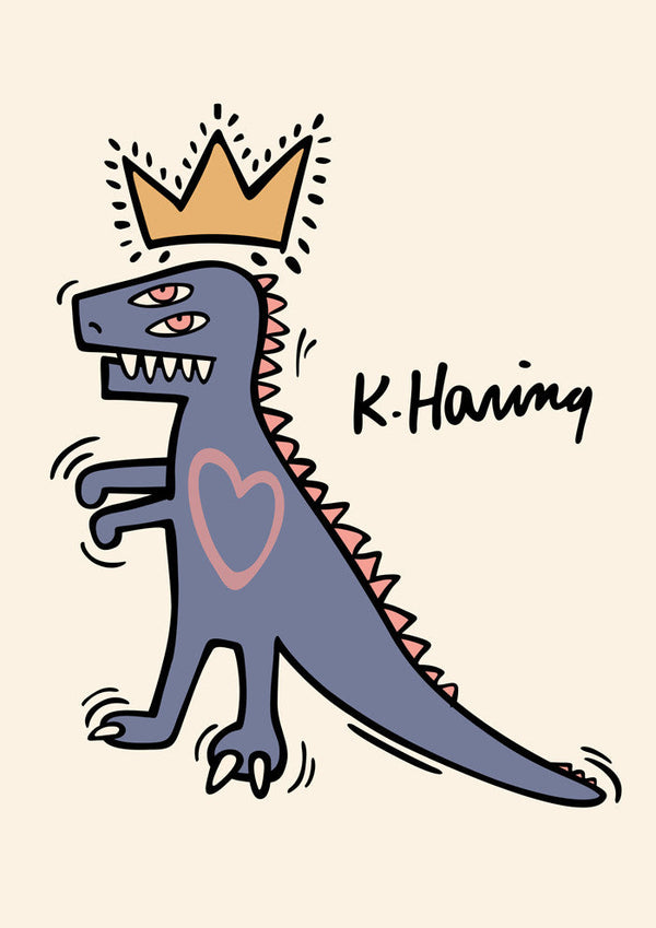 Keith Haring Dinosaur Plakat