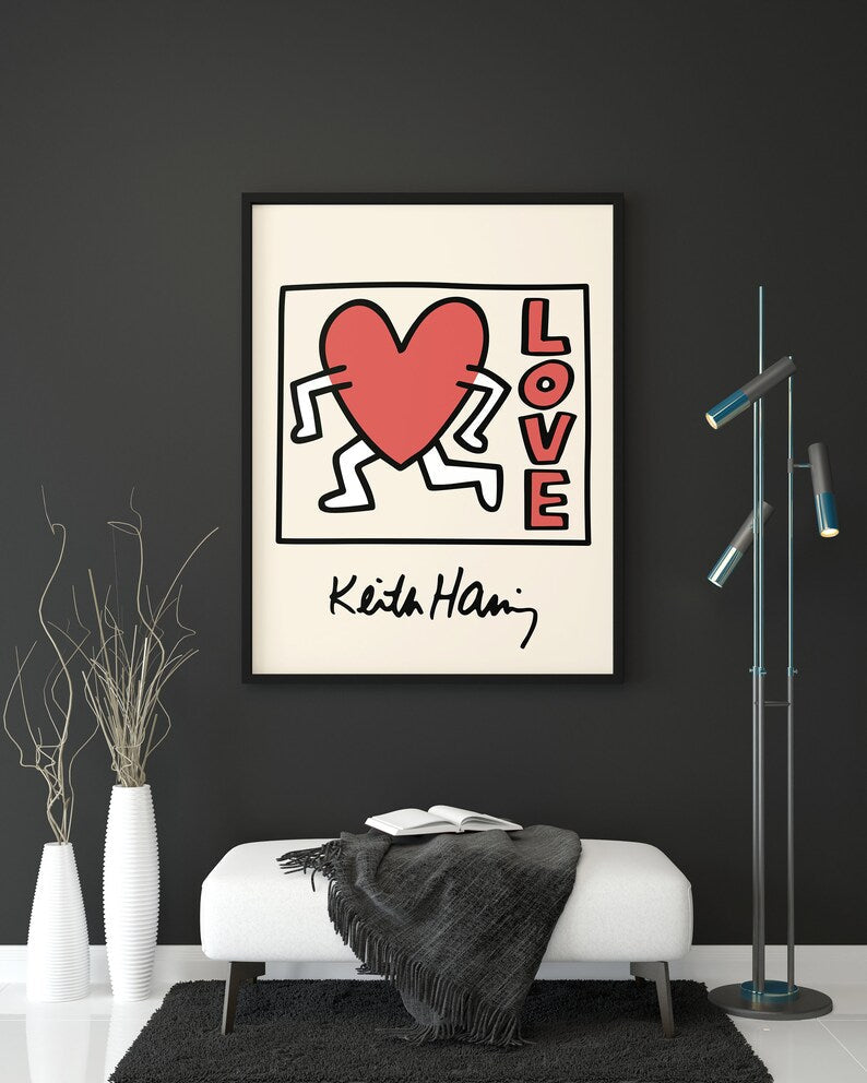 Keith Haring Running Heart Plakat 3