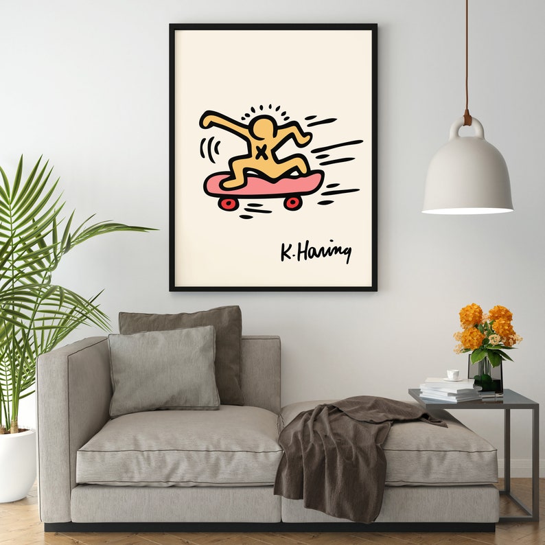 Keith Haring Skateboarding Plakat - plakatstore