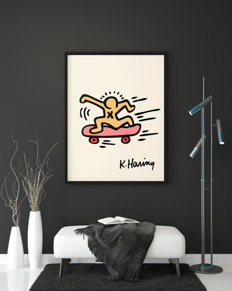 Keith Haring Skateboarding Plakat - plakatstore