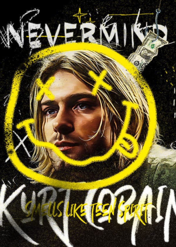 Kurt Cobain Pop Art Plakat