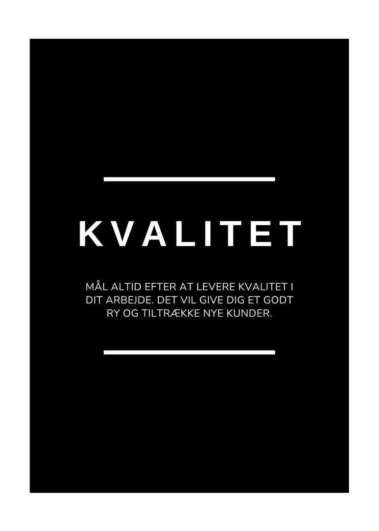 Kvalitet kontor plakat