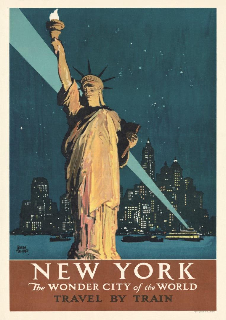New York Travel by Train Plakat