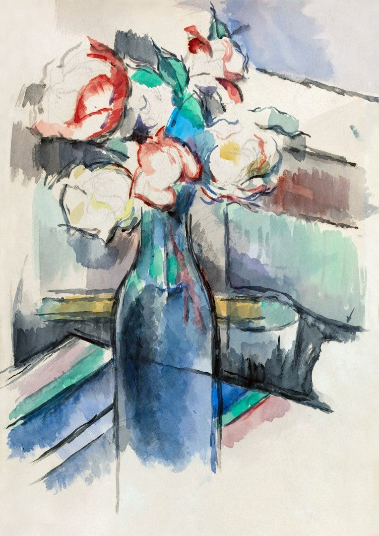 Paul Cezanne Roses in a Bottle Plakat