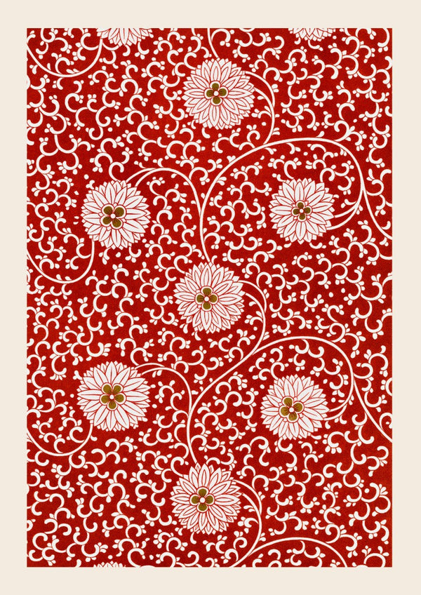 Red Vintage Pattern Plakat
