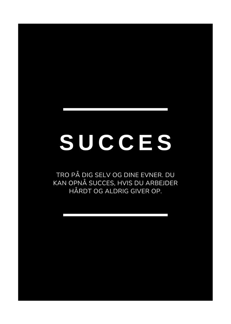 Success kontor plakat