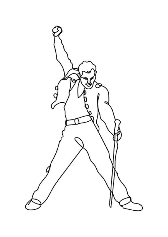 Freddie One Line Art Plakat - plakatstore