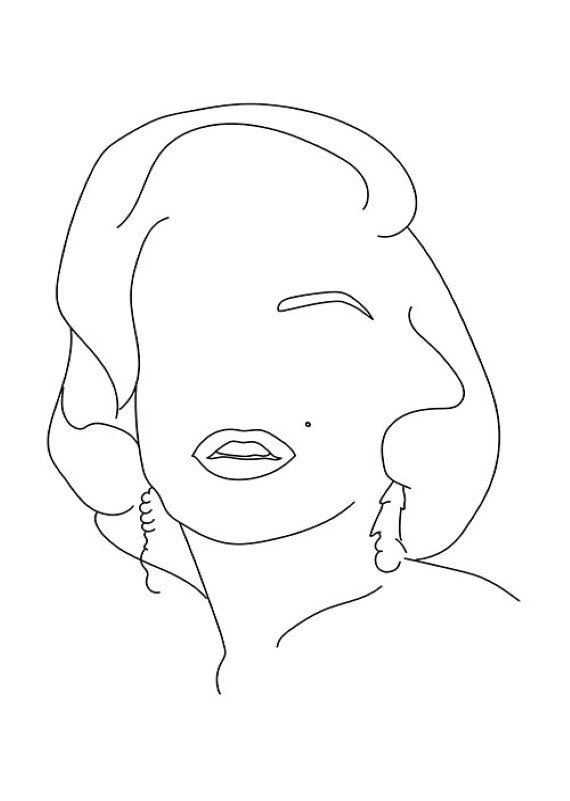 Marilyn Monroe Line Art Plakat - plakatstore