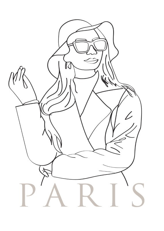 Fashion Paris Line Art Plakat